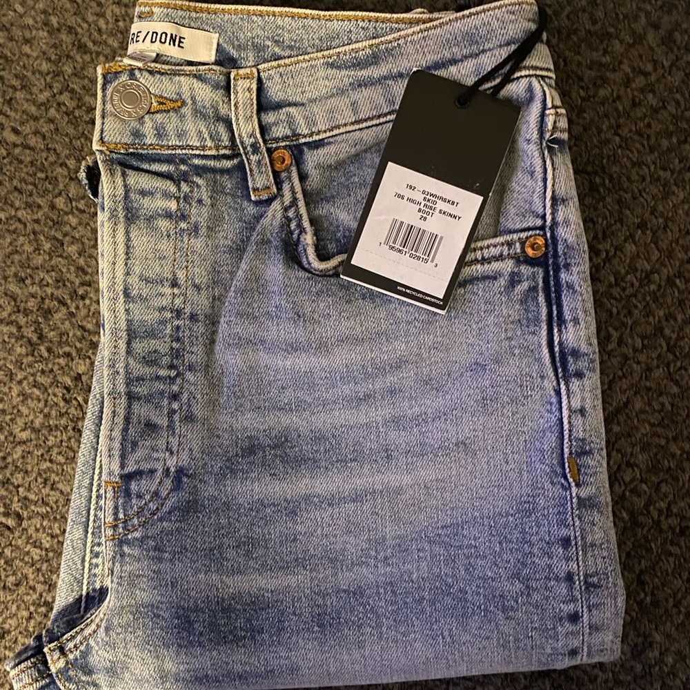70s High Rise Skinny Boot Jeans